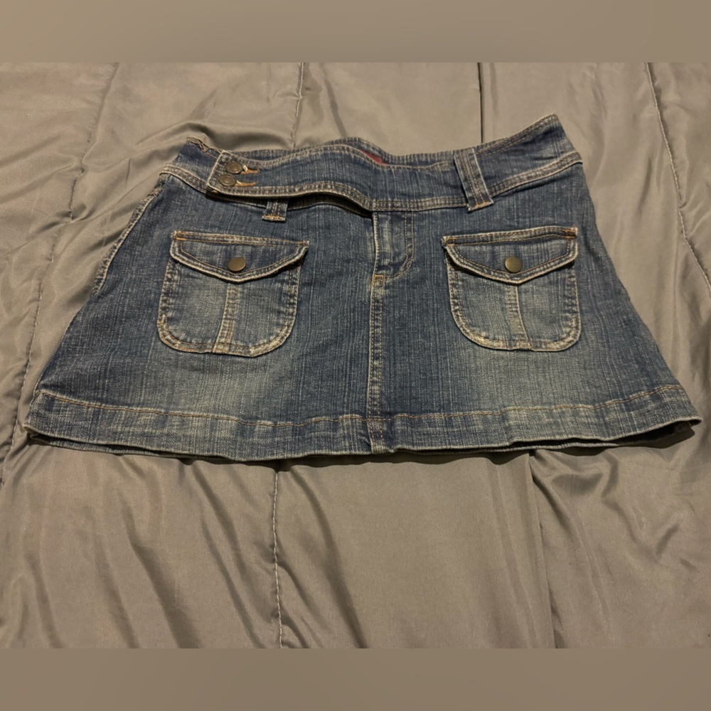 Vintage Wax Jeans by DMBM Y2K Early 2000s Going Out Mini Jean Skirt​​​​